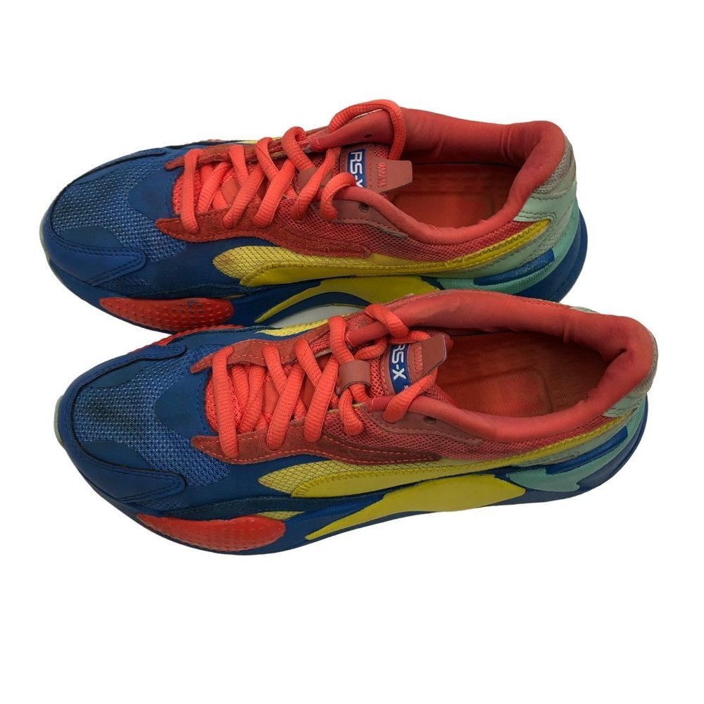 Puma RS-X3 Puzzle Palace Blue 372357-10 Orange/Blue/Yellow SIZE 7C‎
